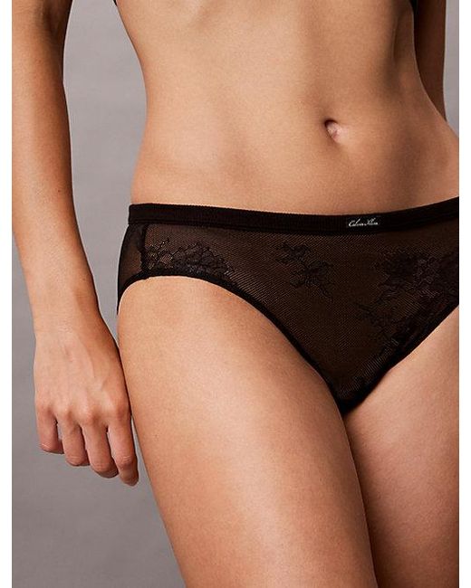 Calvin Klein Brown Bikini Briefs Icon Stretch Lace