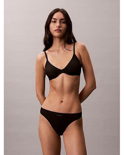 Calvin Klein Black Unlined Demi Bra Perfectly Fit Ultralight