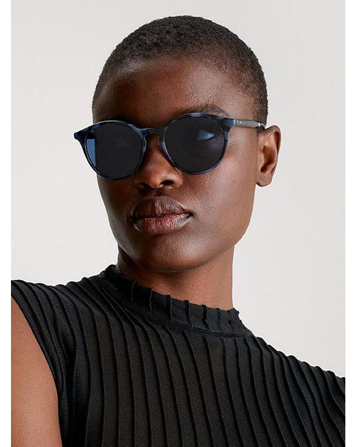 Calvin Klein Blue Round Sunglasses