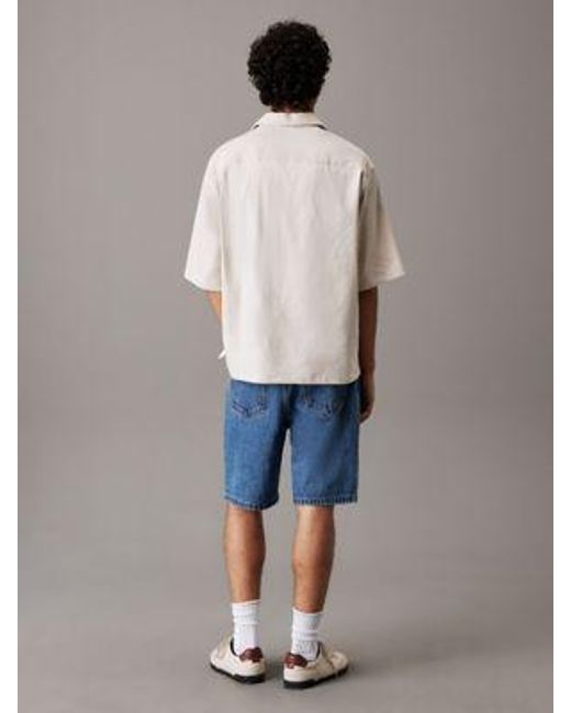 Camisa holgado de lino y lyocell Calvin Klein de hombre de color Blue