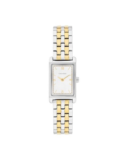 Calvin Klein Metallic Rectangle Dial Link Bracelet Watch