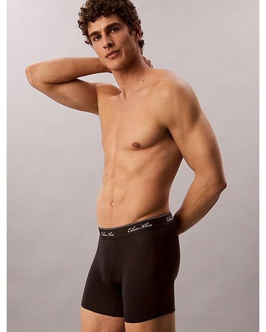 Calvin Klein Black 3 Pack Boxer Briefs Icon Cotton Stretch for men