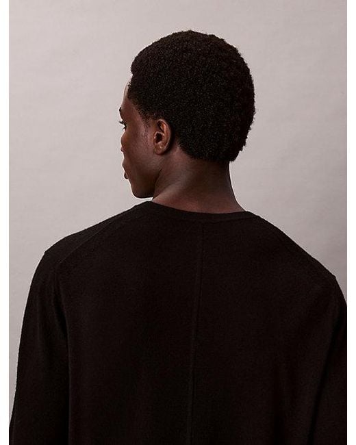 Calvin Klein Black Merino Wool Classic Jumper for men
