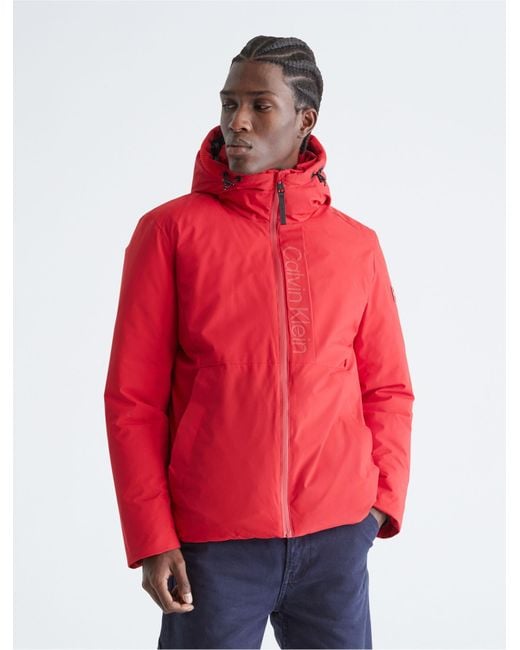 Calvin Klein Performance Stretch Lightweight Jacket in Red for Men | Lyst