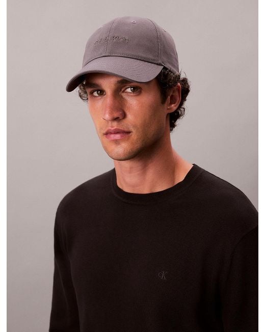 Calvin Klein Gray Twill Logo Cap for men