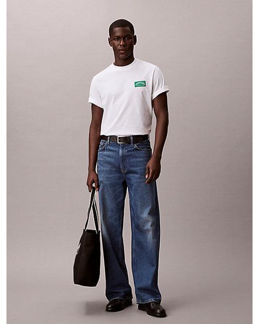 Calvin Klein Blue Jeans Varsity Badge T-Shirt for men