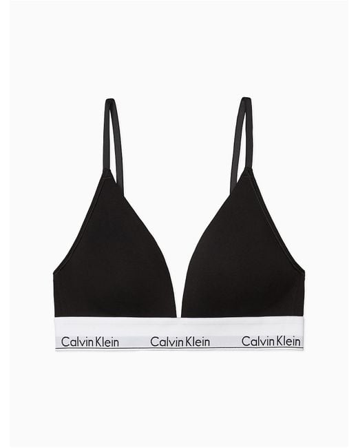 Calvin Klein Modern Cotton Lightly Lined Triangle Bralette in Black Lyst