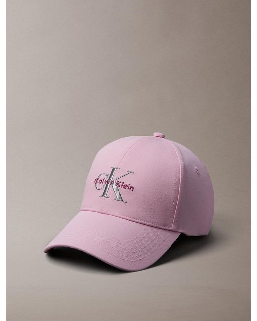 Calvin Klein Pink Cotton Twill Logo Cap