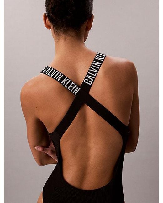 Calvin Klein Black Cross Back Swimsuit Intense Power
