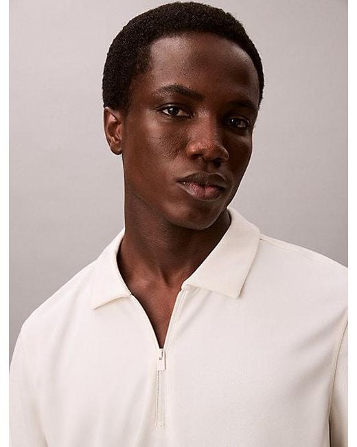 Calvin Klein Natural Slim Stretch Mesh Polo Shirt for men