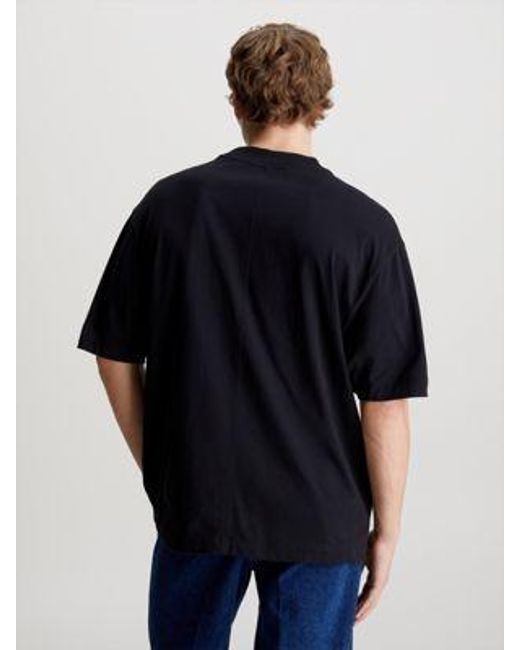Camiseta oversized con monograma Calvin Klein de hombre de color Blue