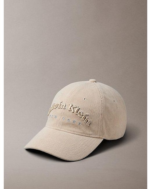 Calvin Klein Natural Ckny Logo Corduroy Cap for men