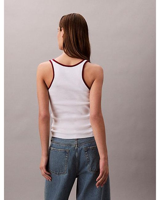 Calvin Klein Multicolor Jeans Contrast Trim Ribbed Tank Top