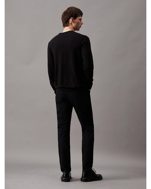 Calvin Klein Black Cotton Silk Jumper for men
