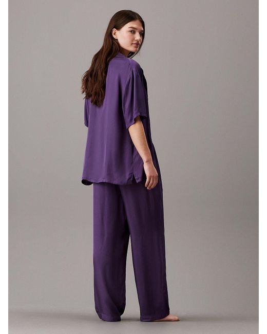 Calvin Klein Purple Pyjama Pants - Pure Sheen