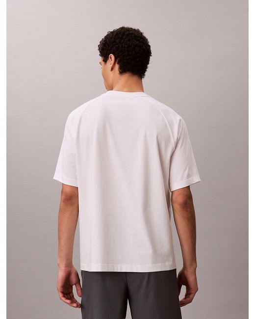 Calvin Klein White Performance Cotton Blend Gym T-Shirt for men