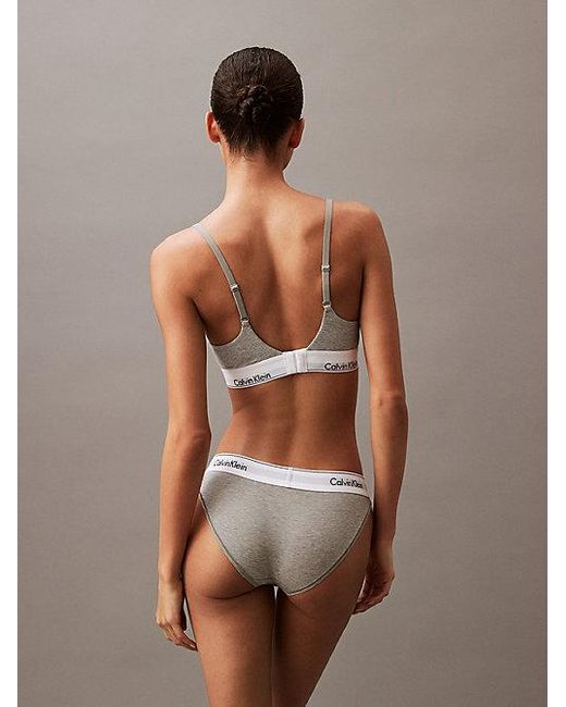Calvin Klein Brown Push Up Plunge Bra Icon Cotton Modal