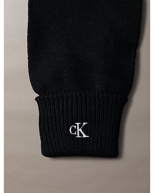 Calvin Klein Black Knit Signature Logo Touchscreen Gloves for men