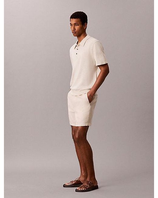 Calvin Klein Natural Supima Cotton Knit Polo Shirt for men