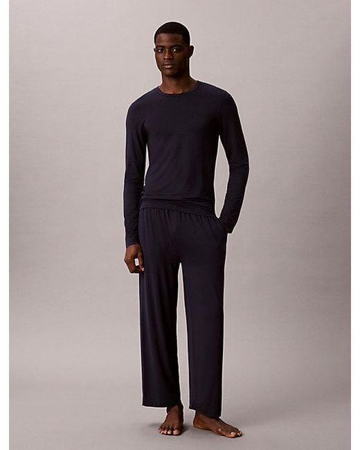 Calvin Klein Blue Pants Pyjama Set Ultra Soft Modal for men