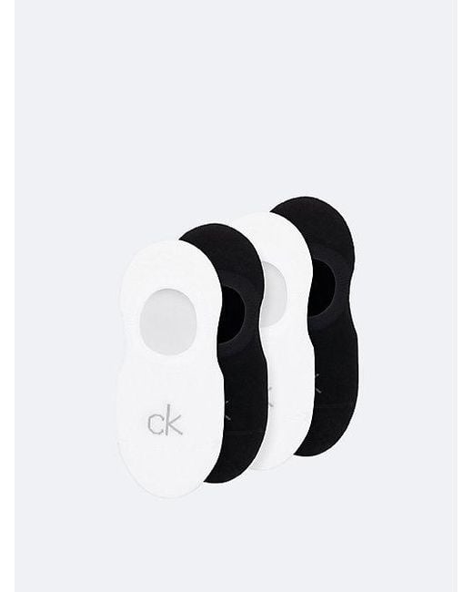 Calvin Klein Blue 4 Pack Soft Combed Cotton Invisible Socks