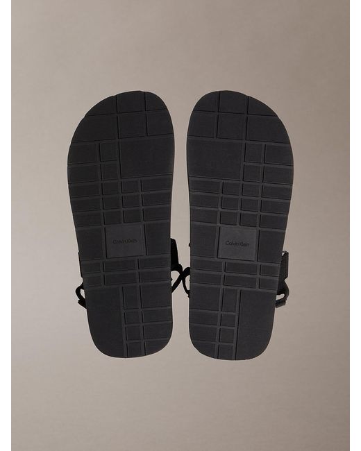 Calvin Klein Black Adjustable Webbing Sandals for men