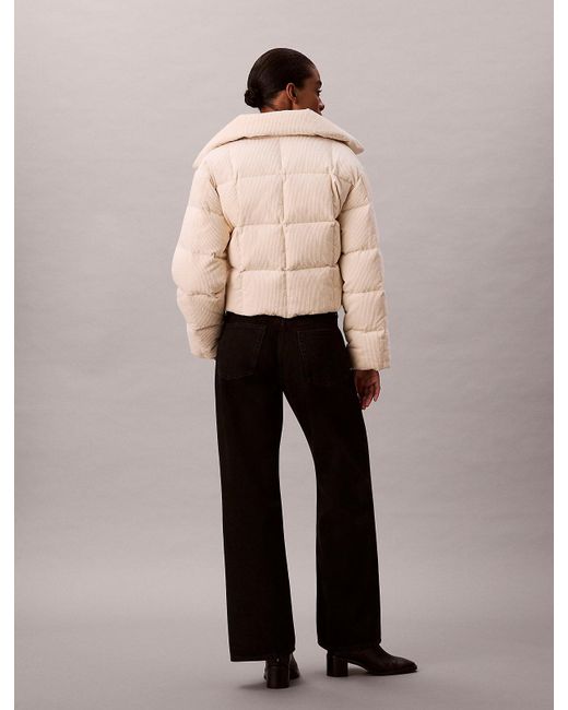Calvin Klein Natural Corduroy Down Puffer Jacket