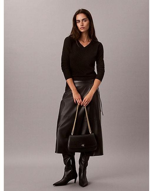 Calvin Klein Gray Monogram Hardware Shoulder Bag