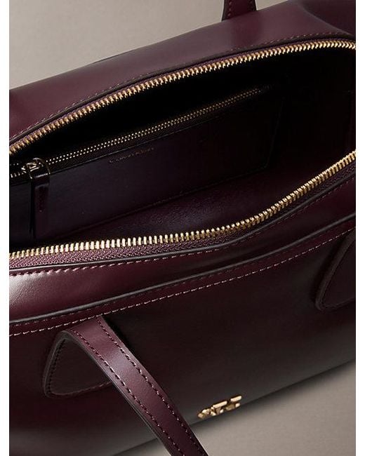 Calvin Klein Brown Monogram Hardware Bowling Bag