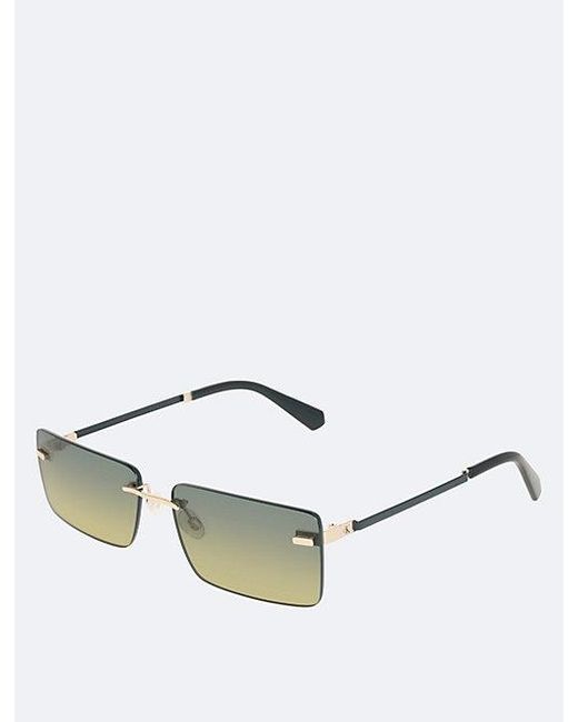 Calvin Klein Green Rectangle Sunglasses Ckj25206S for men