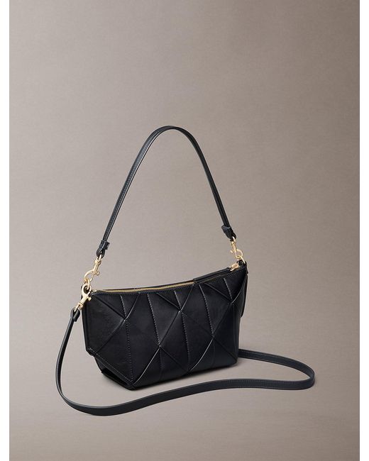 Calvin Klein Gray Woven Emblem Shoulder Bag