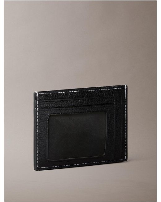 Calvin Klein Gray Bold Pebble Id Card Case for men