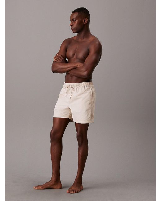 Short de bain mi-long avec cordon de serrage Calvin Klein pour homme en coloris Brown