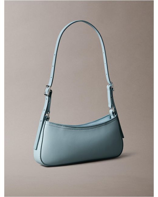 Calvin Klein Blue Monogram Logo Hardware Shoulder Bag
