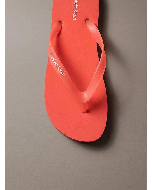 Calvin Klein Gray Rico Logo Flip Flops for men