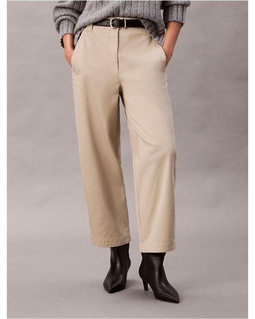 Calvin Klein Gray Calvin Klein Cotton Stretch Twill Barrel Pants