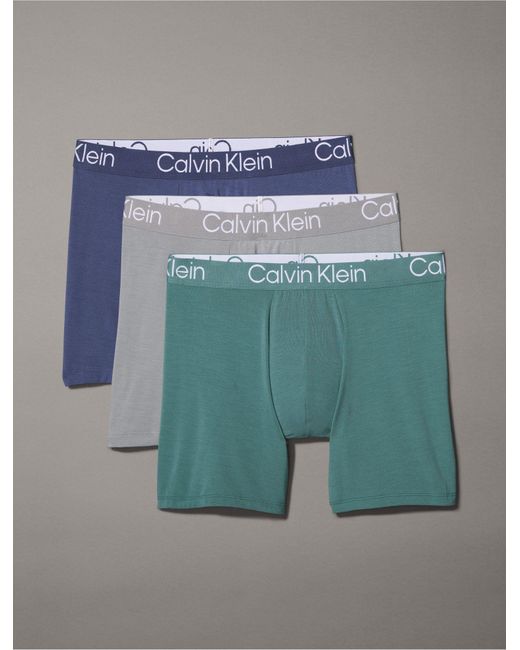 Calvin Klein Blue Ultra-soft Modern 3-pack Boxer Brief for men