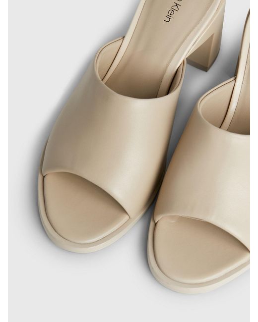 Sandales à talon en cuir Calvin Klein en coloris White