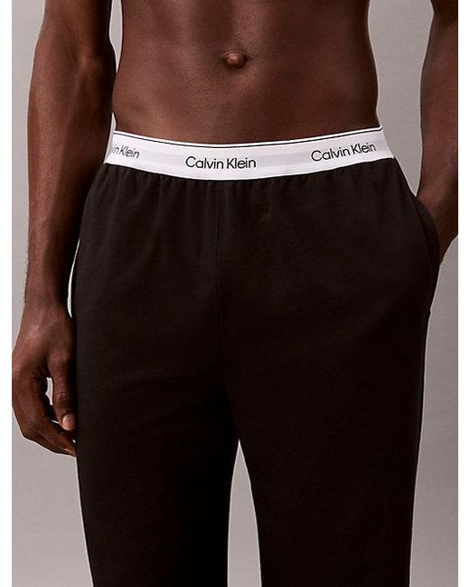 Calvin Klein Black Pyjama Pants Icon Cotton for men