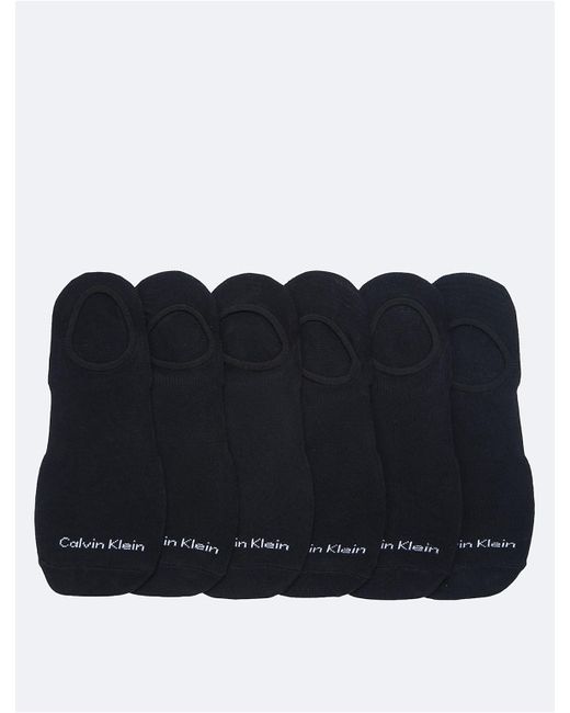 Calvin Klein Black Basic 6-Pack Liner Socks for men
