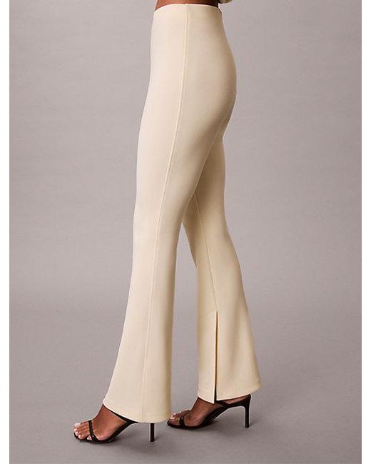 Calvin Klein Natural Tailored Knit Flared Pull On Trousers