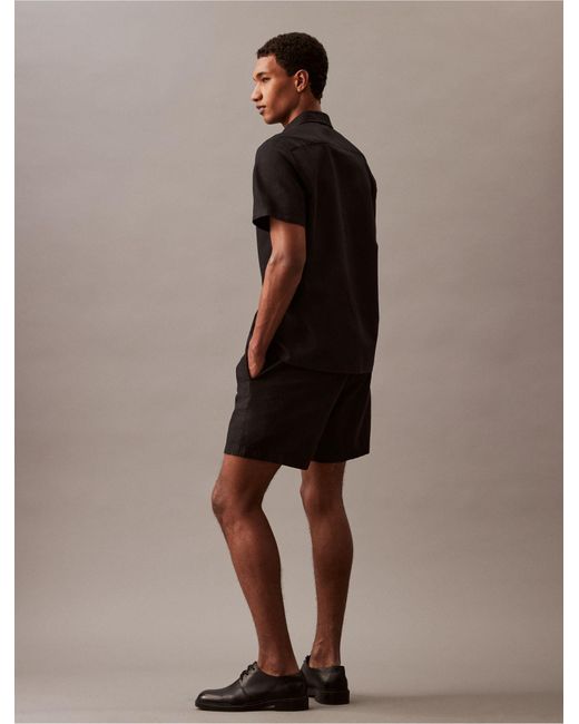 Calvin Klein Brown Linen Blend Pull-on Shorts for men