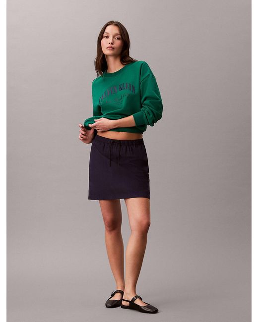 Calvin Klein Green Soft Nylon Mini Skirt