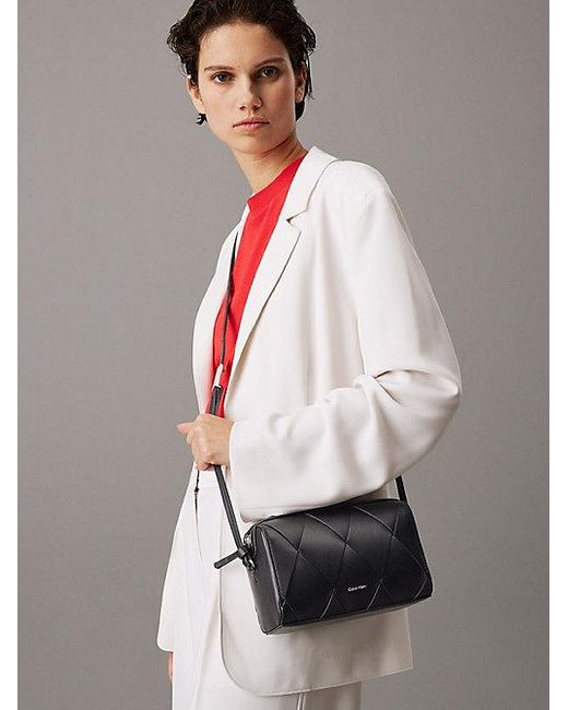 Calvin Klein Geweven Crossbody Cameratas in het Black