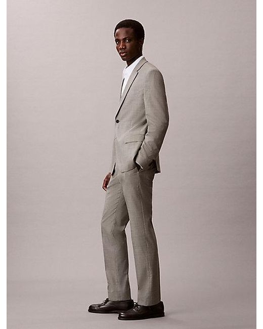 Calvin Klein Natural Houndstooth Slim Trousers for men