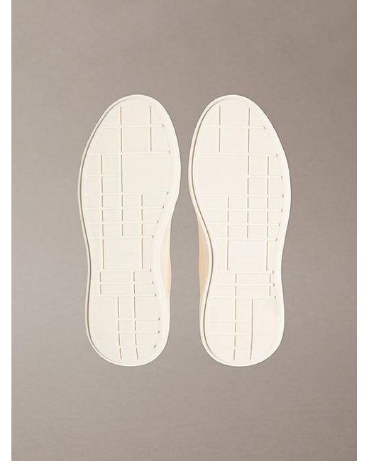 Calvin Klein Natural Leather Durable Traction Chunky Trainers