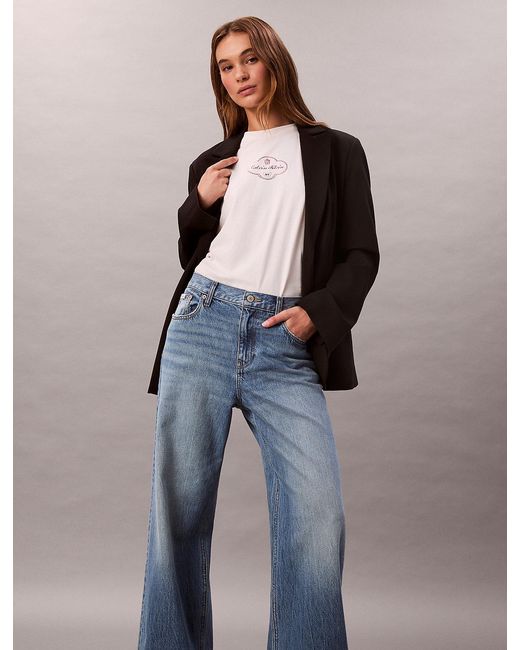 Calvin Klein Blue Low Rise Baggy Jeans