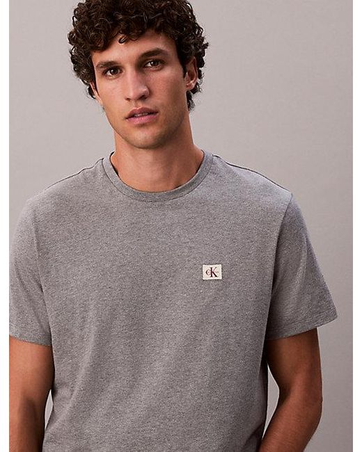 Calvin Klein Gray Jeans Cotton Badge T-Shirt for men