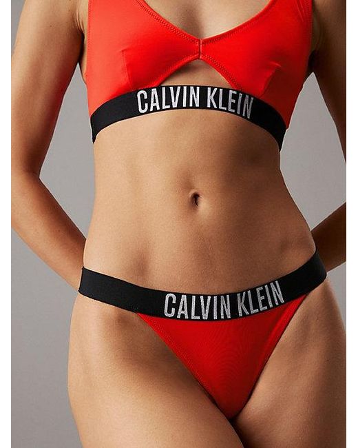 Calvin Klein Red Brazilian Bikini Bottoms Intense Power