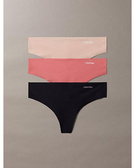 Calvin Klein Pink 3 Pack Thongs